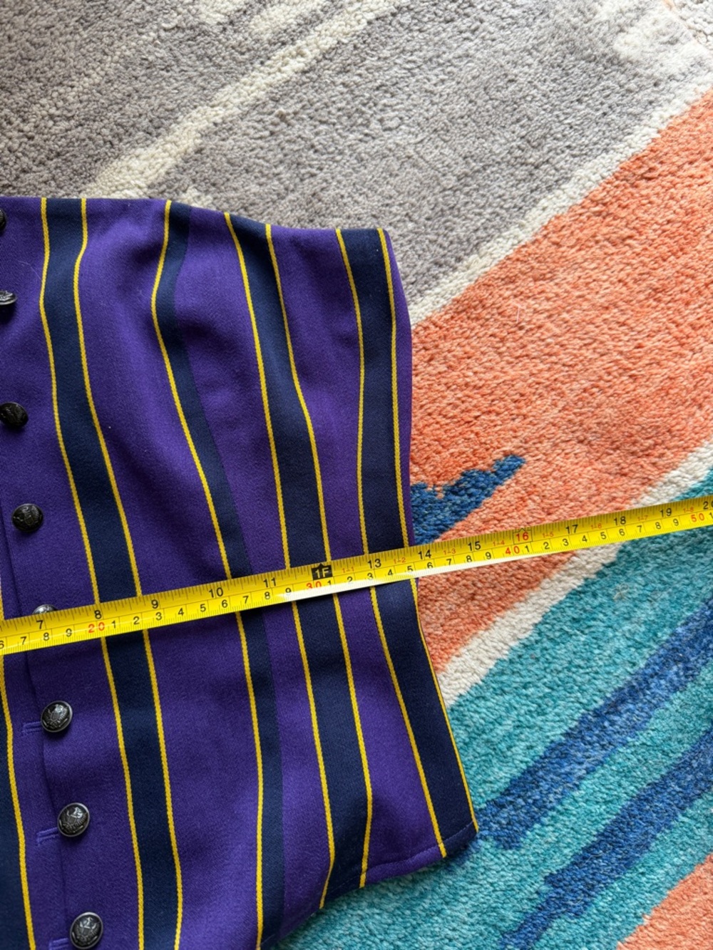 Ralph Lauren Rugby Purple Striped Corset Top Wool Cotton - Picture 10 of 11